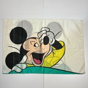 VTG Disney Mickey Mouse Standard Pillowcase Double-Sided Sleep Sleepy Yawn